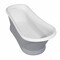 Aqua Eden 68.13 L, 28.75 W, Glossy White/Matte Gray, Solid Surface White Stone VRTSS673026WG - alternate 2